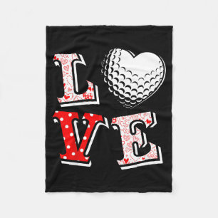 Valentine Love Golf Heart Valentine Day Women Men  Fleece Blanket