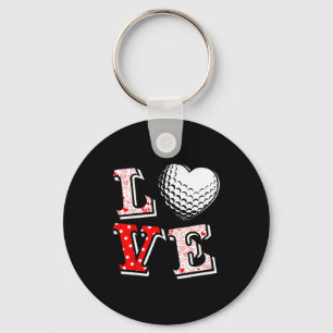 Valentine Love Golf Heart Valentine Day Women Men  Key Ring