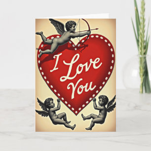 Valentine Love Heart Cupid Card