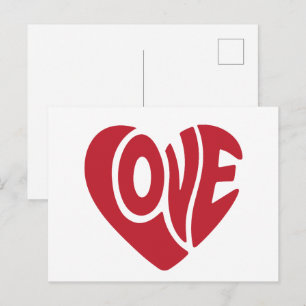 Valentine Love Heart Holiday Postcard