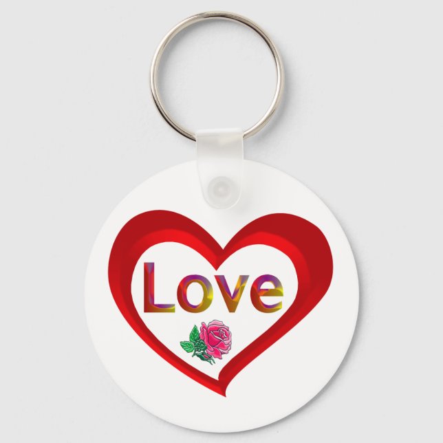 Valentine Love Heart Key Chain (Front)