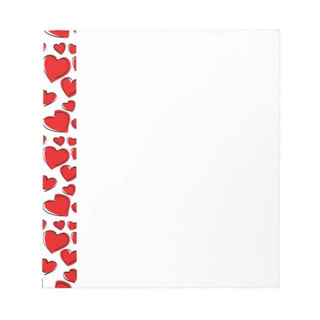 Valentine Love Hearts Notepad (Front)