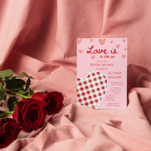 Valentine Love is in the Air Pink Bridal Shower Invitation