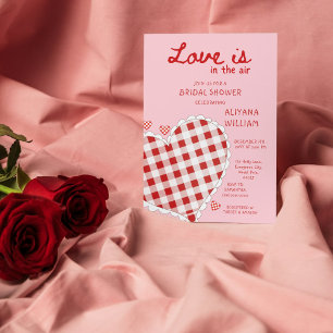 Valentine Love is in the Air Pink Bridal Shower Invitation