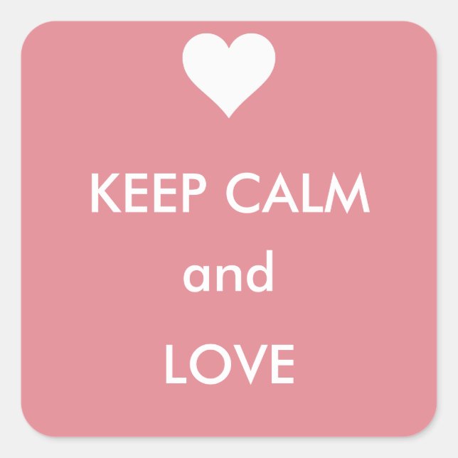 Valentine Love Keep Calm and Love Sticker (Front)