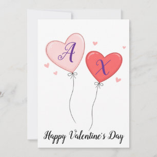 Valentine Love Note With Custom Initials For Coupl Holiday Card