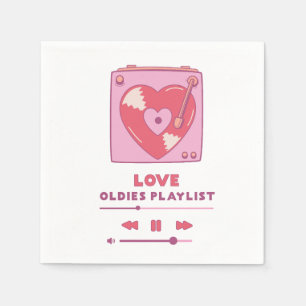 Valentine Love Oldies Playlist Napkin
