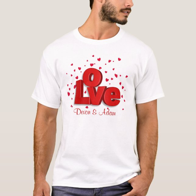 Valentine LOVE Personalised T-shirt (Front)