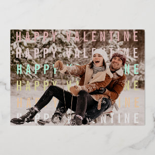 Valentine Love PhotoPop Greeting Foil Holiday Card