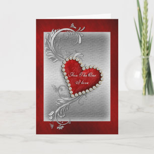 Valentine love red heart romantic holiday card