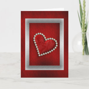 Valentine love red heart romantic holiday card