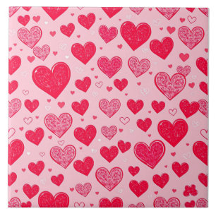 Valentine Love-Valentine Hearts Ceramic Tile