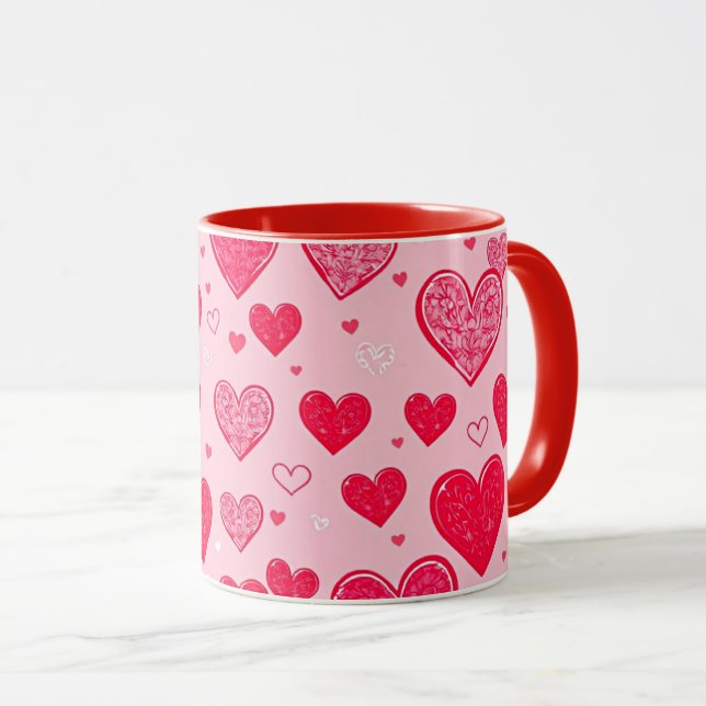 Valentine Love-Valentine Hearts Mug (Front Right)