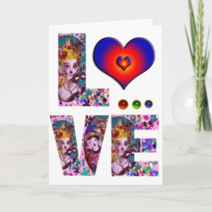 VALENTINE LOVE  VENETIAN MASQUERADE HOLIDAY CARD