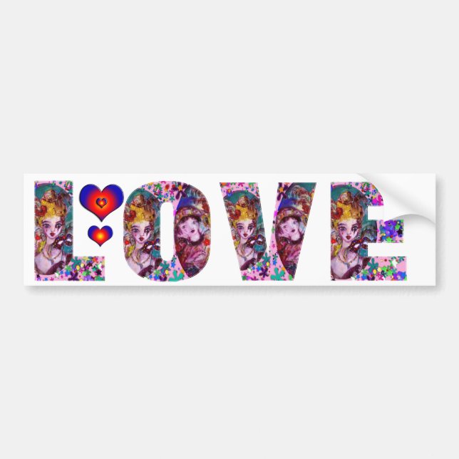 VALENTINE LOVE  VENETIAN MASQUERADE PARTY BUMPER STICKER (Front)