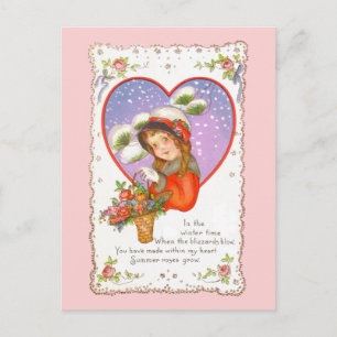 Valentine Love Winter Time Postcard