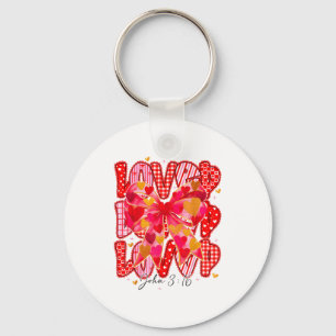 Valentine Loved John 3_16 Jesus Christian Cross Gi Key Ring
