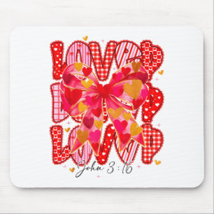 Valentine Loved John 3_16 Jesus Christian Cross Gi Mouse Pad