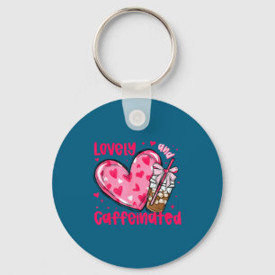 Valentine Lovely &amp; Caffeinated Coffee Lover Co Key Ring