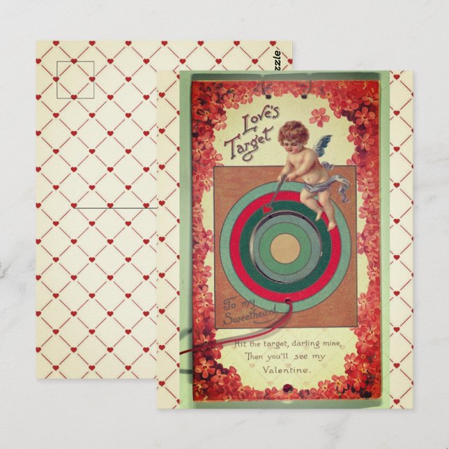 Valentine Love's Target Vintage Art Postcard (Front/Back)