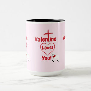 Valentine Loves You Two Tone Coffee Mug