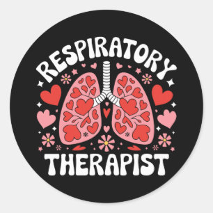 Valentine Lung Hearts Respiratory Therapist Pulmon Classic Round Sticker