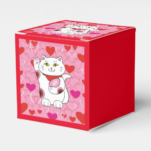 Valentine Maneki Neko Lucky Cat Favour Box