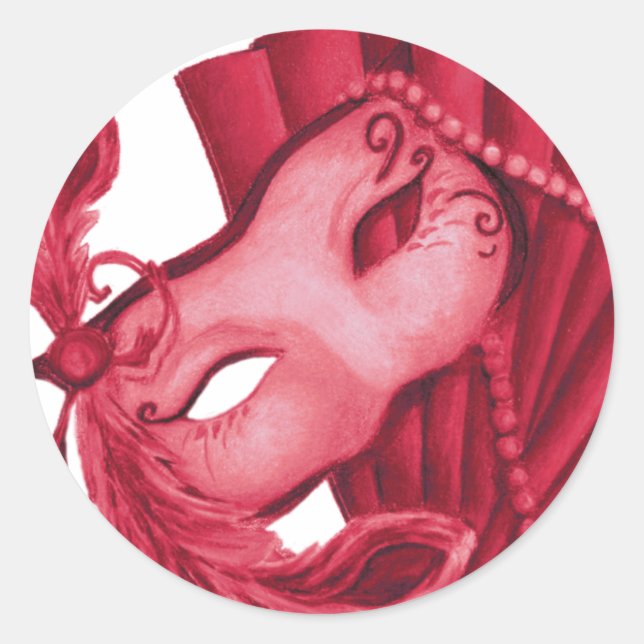 Valentine-Mask Classic Round Sticker (Front)
