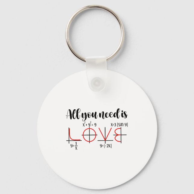 Valentine Math Humour For Teachers Students  Key Ring (Front)