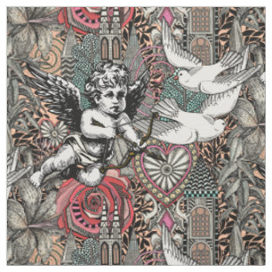 valentine maximalism col peach fuzz fabric