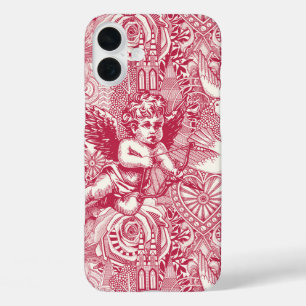 valentine maximalism viva magenta half pearl iPhone 16 plus case