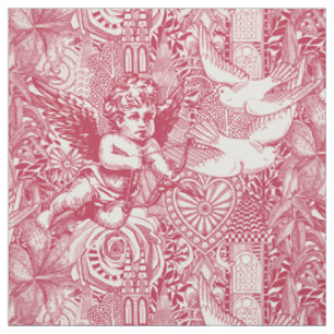 valentine maximalism viva magenta half pearl fabric
