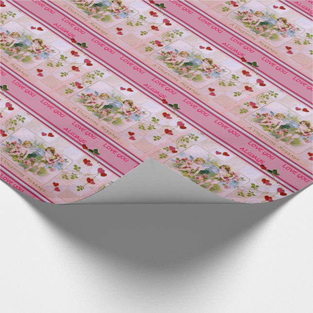 Valentine Message Love You Always Wrapping Paper (Corner)