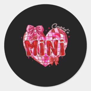 Valentine Mimi Coquette Bow Disco Heart Grandma Mo Classic Round Sticker
