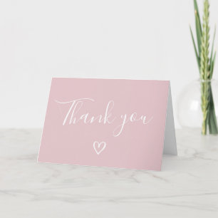 Valentine Minimalist Heart Baby Shower Thank You Card