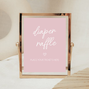 Valentine Minimalist Heart Diaper Raffle Poster