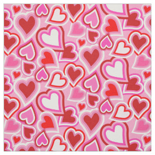Valentine mix hearts fabric