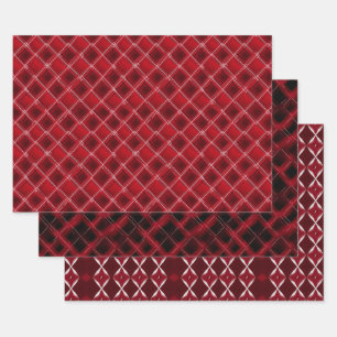 Valentine Modern Argyle Pattern Set No3 Wrapping Paper Sheet