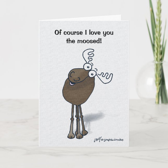 Valentine Moose! Holiday Card (Front)