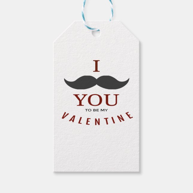 Valentine Moustache Gifts Gift Tags (Front)