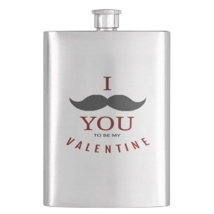 Valentine Moustache Gifts Hip Flask
