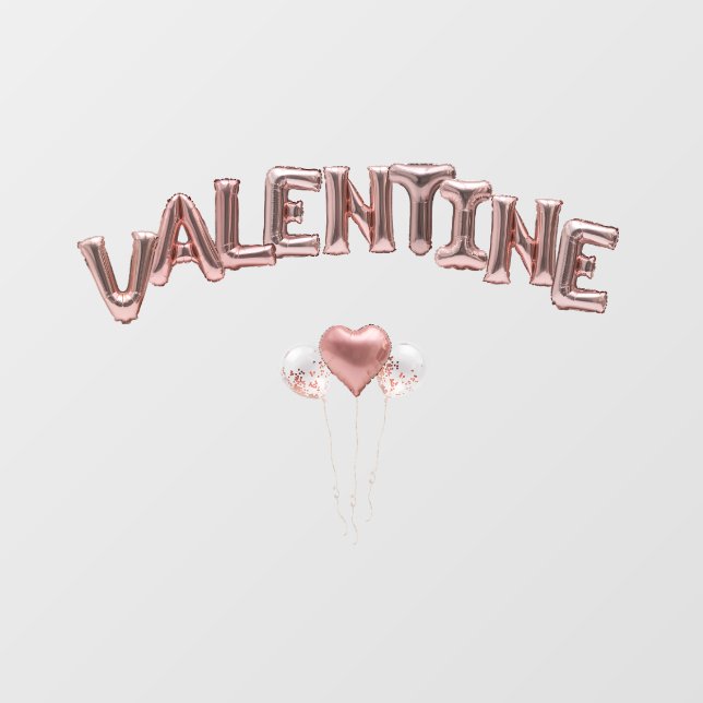 Valentine Mylar Text with Helium Balloons  (Sheet)