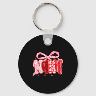Valentine Nana Coquette Pink Bow Floral Mom Women  Key Ring