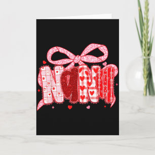 Valentine Nana Coquette Pink Bow Floral Mum Women Card