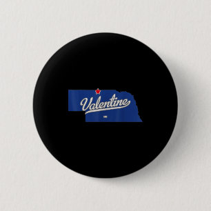 Valentine Nebraska Ne Map 6 Cm Round Badge