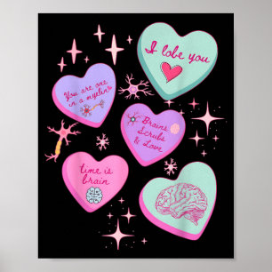 Valentine Neuro Nurse Brain Anatomy Neurology Rn Poster