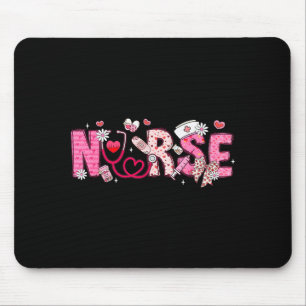 Valentine Nicu Icu Er Rn Nurse Scrub Top Women Gir Mouse Pad