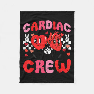 Valentine Nurse Cardiac Crew Heart Funny Scrub Top Fleece Blanket