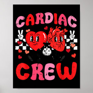 Valentine Nurse Cardiac Crew Heart Funny Scrub Top Poster