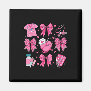 Valentine Nurse Coquette Bow Nurse Valentines Day  Magnet
